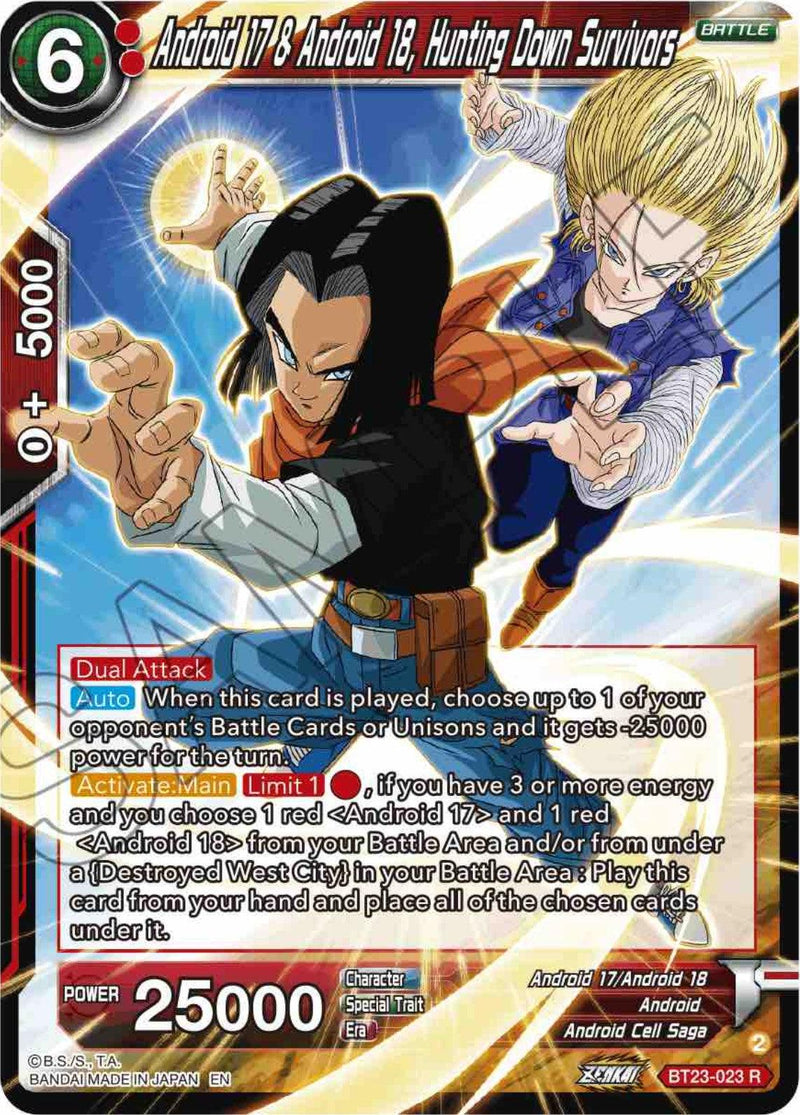 Android 17 & Android 18, Hunting Down Survivors (BT23-023) [Perfect Combination] - POKÉ JEUX