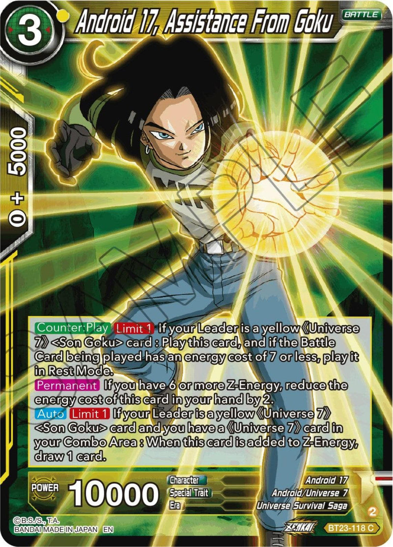 Android 17, Assistance From Goku (BT23-118) [Perfect Combination] - POKÉ JEUX