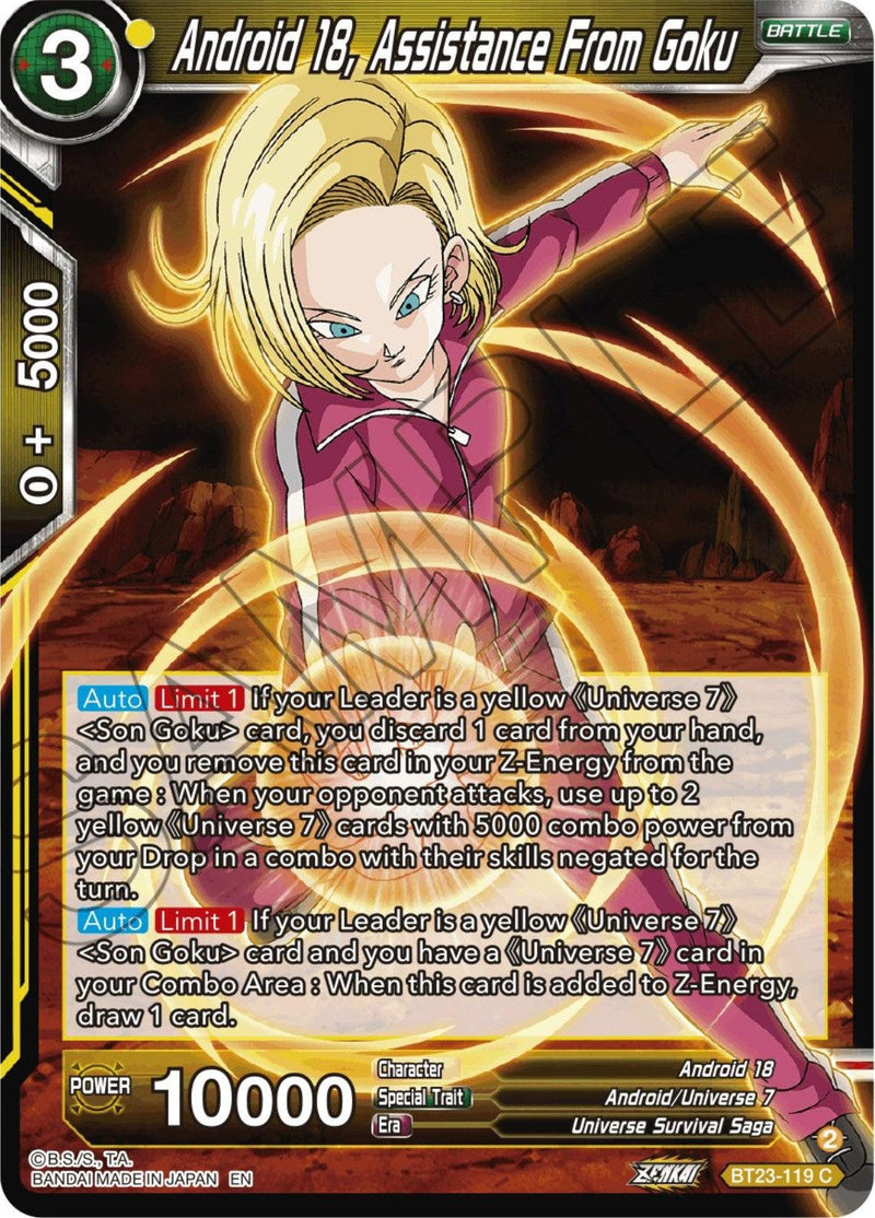 Android 18, Assistance From Goku (BT23-119) [Perfect Combination] - POKÉ JEUX