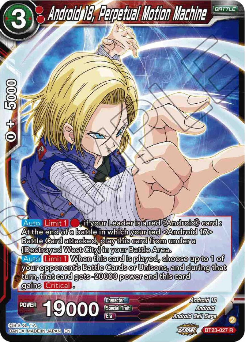 Android 18, Perpetual Motion Machine (BT23-027) [Perfect Combination] - POKÉ JEUX