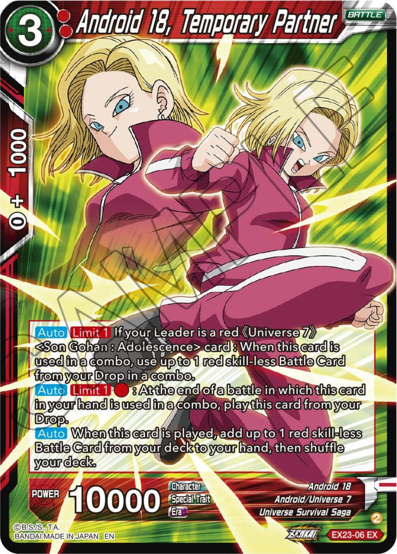 Android 18, Temporary Partner (EX23-06) [Premium Anniversary Box 2023] - POKÉ JEUX