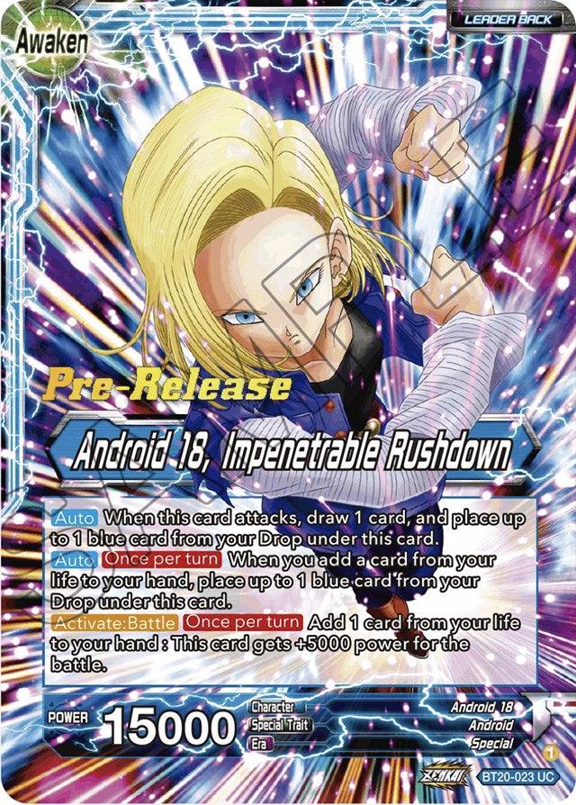 Android 18 // Android 18, Impenetrable Rushdown (BT20-023) [Power Absorbed Prerelease Promos] - POKÉ JEUX