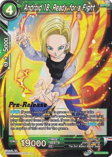 Android 18, Ready for a Fight (BT14-070) [Cross Spirits Prerelease Promos] - POKÉ JEUX