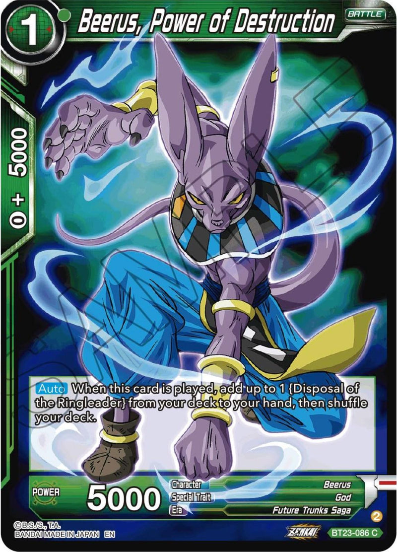 Beerus, Power of Destruction (BT23-086) [Perfect Combination] - POKÉ JEUX