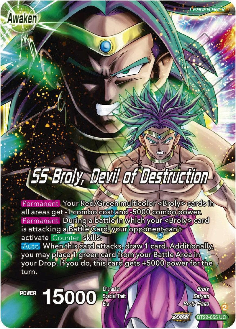 Broly & Paragus // SS Broly, Devil of Destruction (BT22-055) [Critical Blow] - POKÉ JEUX