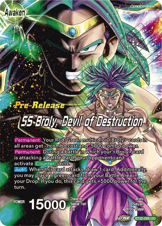 Broly & Paragus // SS Broly, Devil of Destruction (BT22-055) [Critical Blow Prerelease Promos] - POKÉ JEUX