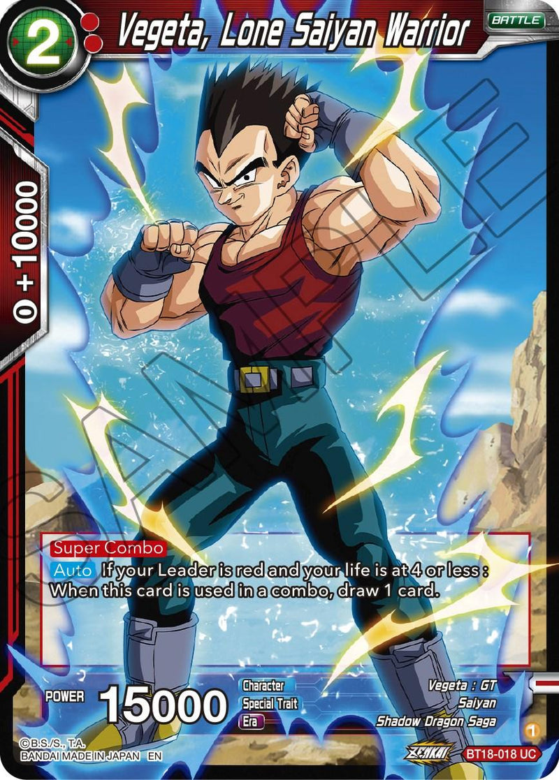 Vegeta, Lone Saiyan Warrior (BT18-018) [Dawn of the Z-Legends] - POKÉ JEUX