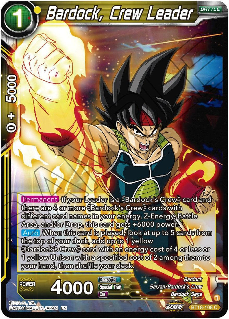 Bardock, Crew Leader (BT18-108) [Dawn of the Z-Legends] - POKÉ JEUX