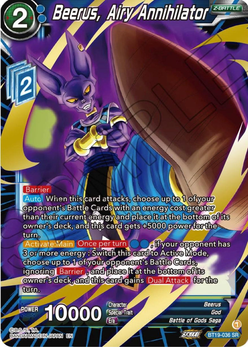 Beerus, Airy Annihilator (BT19-036) [Fighter's Ambition] - POKÉ JEUX