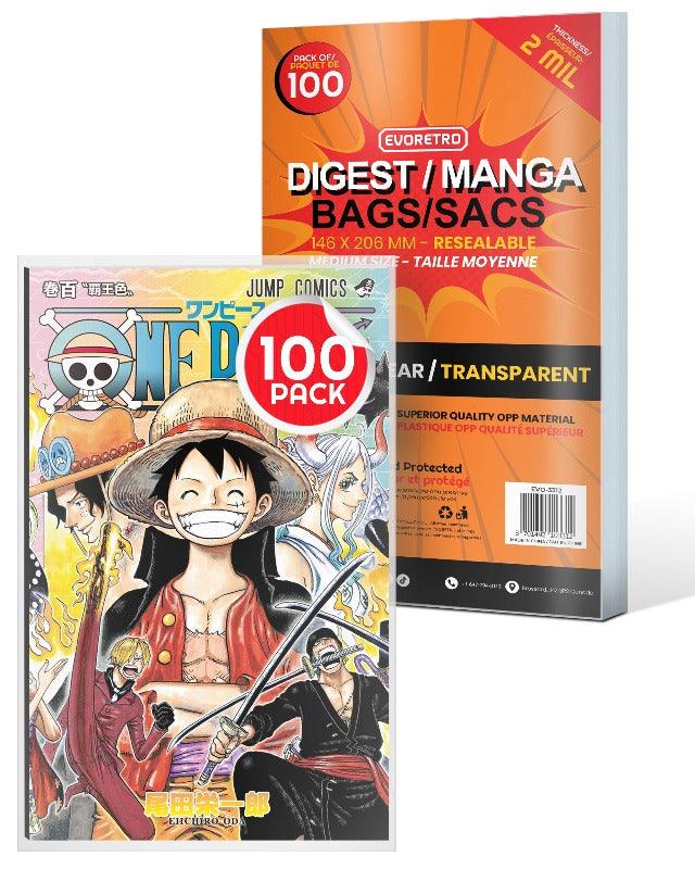 Clear Resealable Bags for Digest/Manga Medium (Pack of 100) - POKÉ JEUX