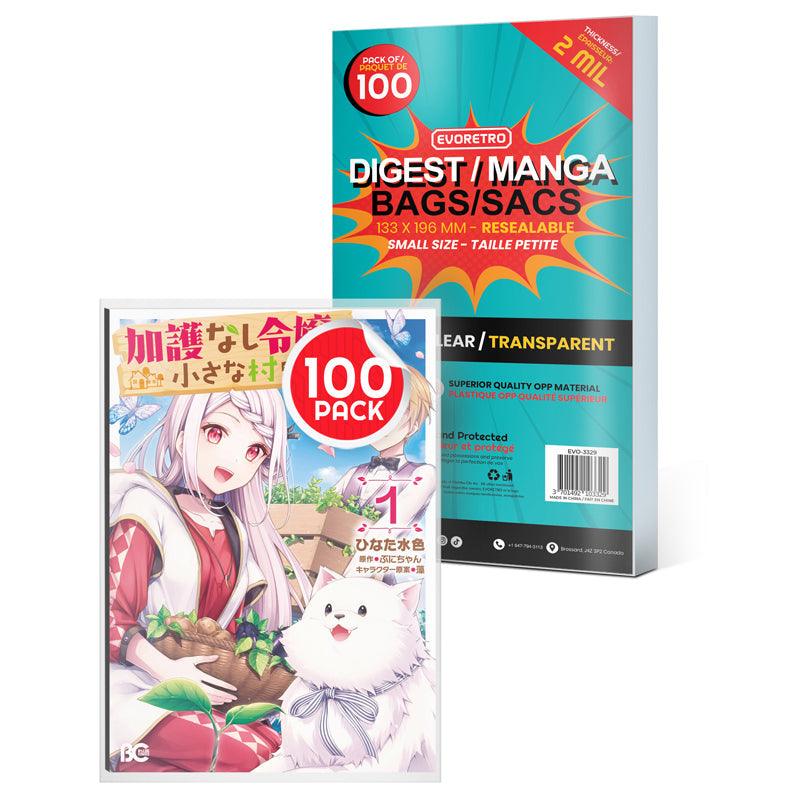 Clear Resealable Bags for Digest/Manga Small (Pack of 100) - POKÉ JEUX