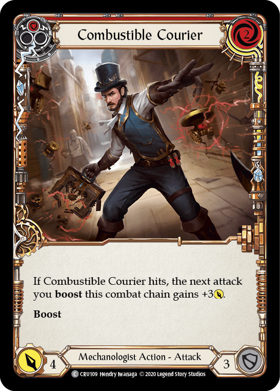 Combustible Courier (Red) [CRU109] (Crucible of War) 1st Edition Rainbow Foil - POKÉ JEUX