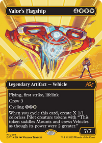 Valor's Flagship (Borderless) (First-Place Foil) [Aetherdrift]