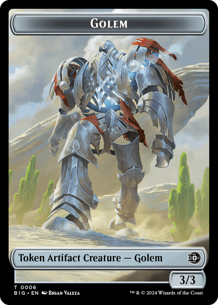 Treasure // Golem Double-Sided Token [Outlaws of Thunder Junction Tokens] - POKÉ JEUX