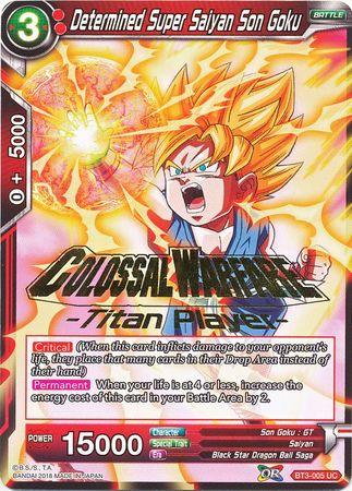 Determined Super Saiyan Son Goku (Titan Player Stamped) (BT3-005) [Cross Worlds] - POKÉ JEUX