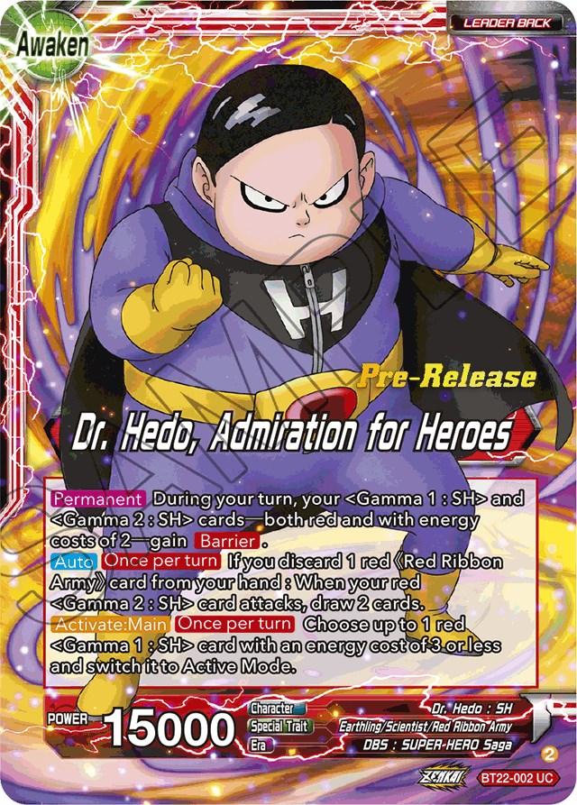 Dr. Hedo // Dr Hedo, Admiration for Heroes (BT22-002) [Critical Blow Prerelease Promos] - POKÉ JEUX