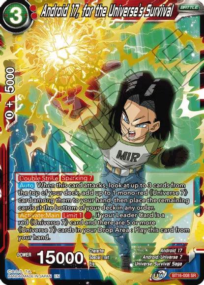 Android 17, for the Universe's Survival (BT16-008) [Realm of the Gods] - POKÉ JEUX