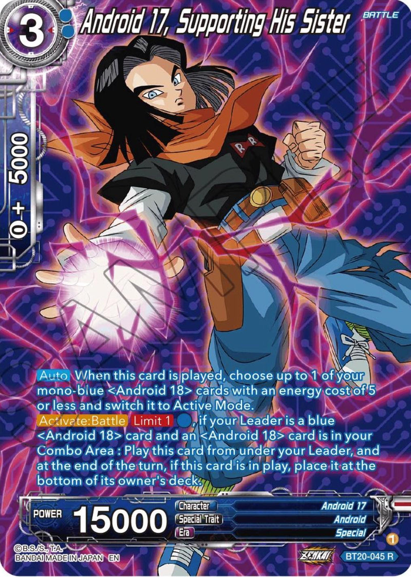 Android 17, Supporting His Sister (Silver Foil) (BT20-045) [Power Absorbed] - POKÉ JEUX