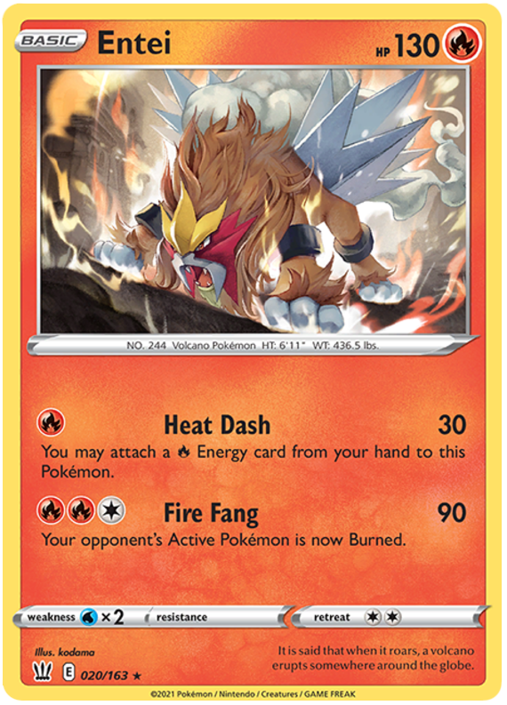 Entei (020/163) [Sword & Shield: Battle Styles]