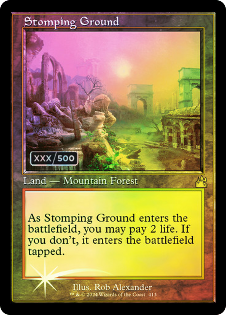 Stomping Ground (Retro) (Serialized) [Ravnica Remastered]