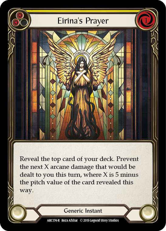 Eirina's Prayer (Yellow) [ARC174-R] (Arcane Rising) 1st Edition Rainbow Foil - POKÉ JEUX