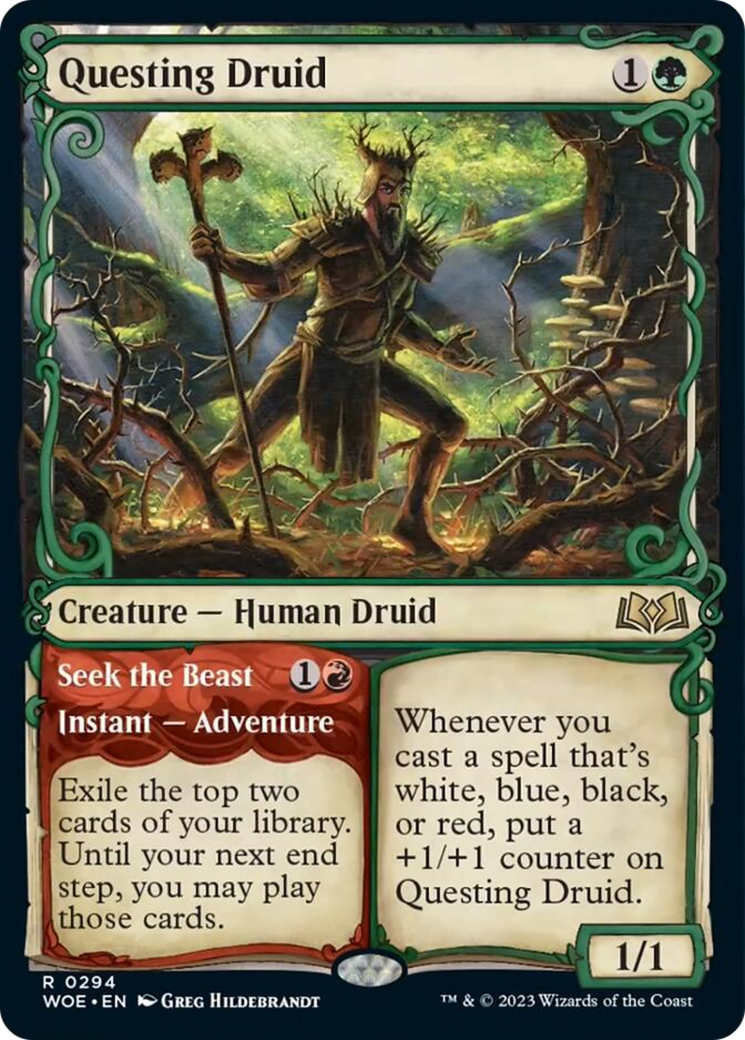 Questing Druid // Seek the Beast (Showcase) [Wilds of Eldraine]