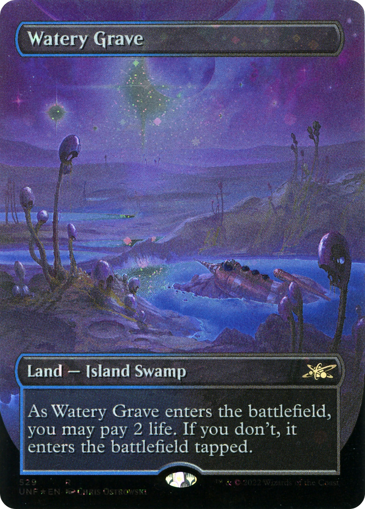 Watery Grave (Borderless) (Galaxy Foil) [Unfinity]