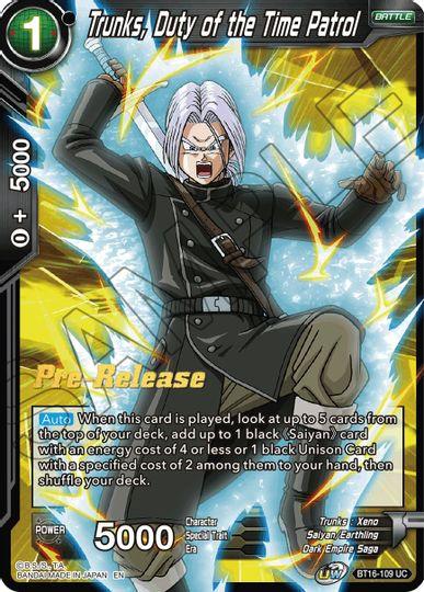 Trunks, Duty of the Time Patrol (BT16-109) [Realm of the Gods Prerelease Promos] - POKÉ JEUX