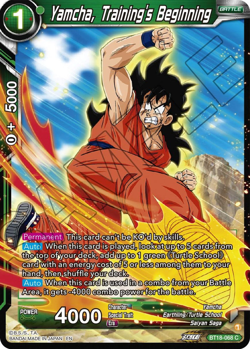 Yamcha, Training's Beginning (BT18-068) [Dawn of the Z-Legends] - POKÉ JEUX