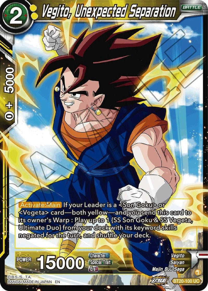 Vegito, Unexpected Separation (BT20-100) [Power Absorbed] - POKÉ JEUX