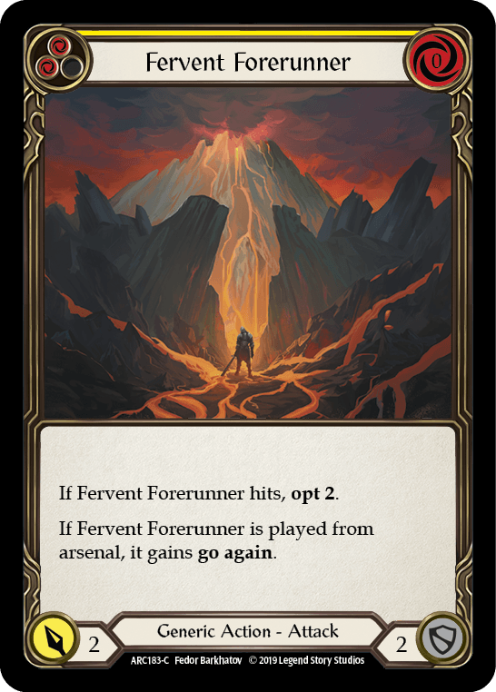 Fervent Forerunner (Yellow) [ARC183-C] (Arcane Rising) 1st Edition Rainbow Foil - POKÉ JEUX