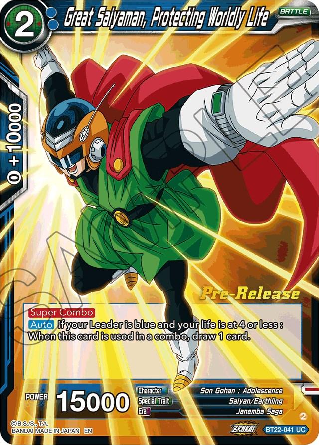 Great Saiyaman, Protecting Worldly Life (BT22-041) [Critical Blow Prerelease Promos] - POKÉ JEUX