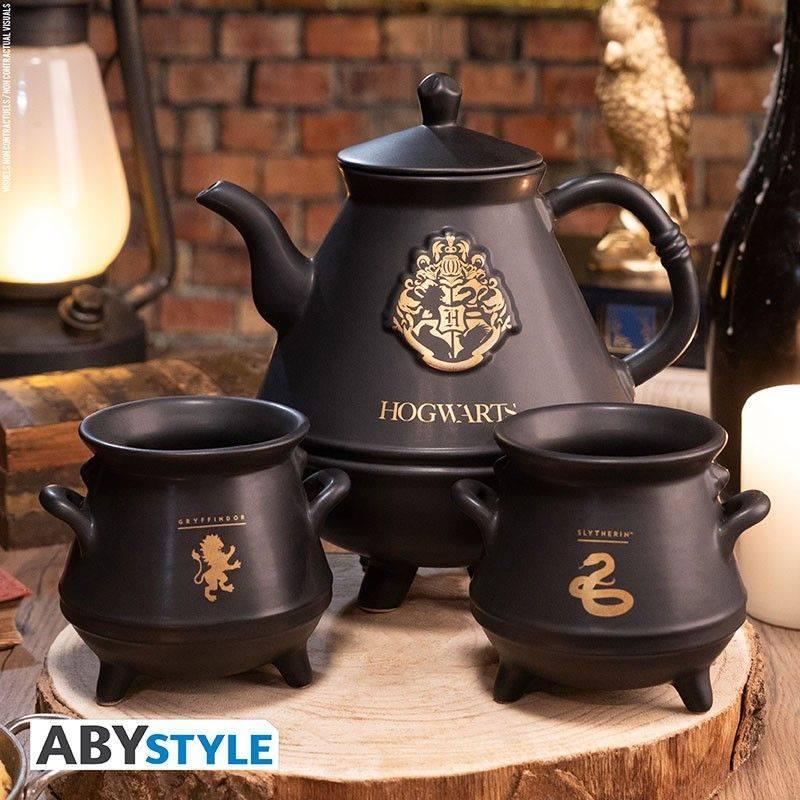 Harry Potter Teapot with Hogwarts Cauldrons Set