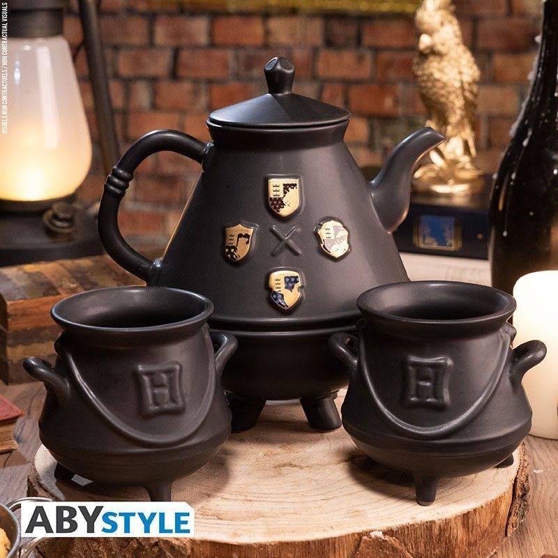 Harry Potter Teapot with Hogwarts Cauldrons Set