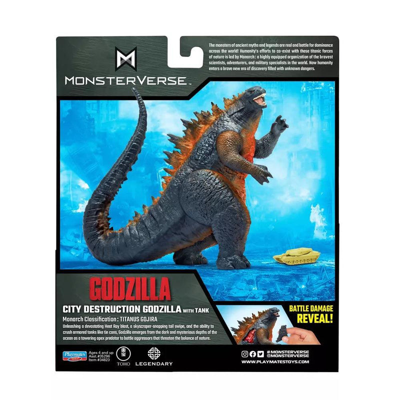 MonsterVerse: Godzilla vs Kong City Destruction - Godzilla with Tank - POKÉ JEUX