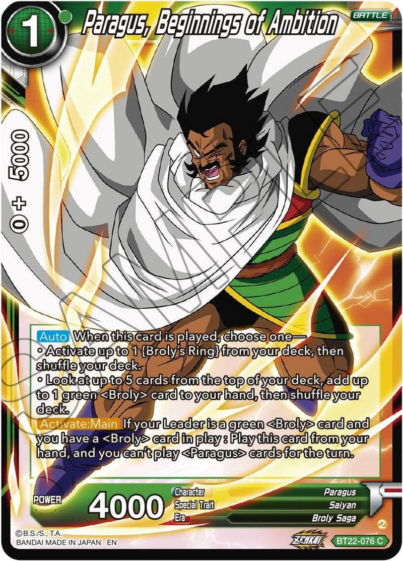 Paragus, Beginnings of Ambition (BT22-076) [Critical Blow] - POKÉ JEUX