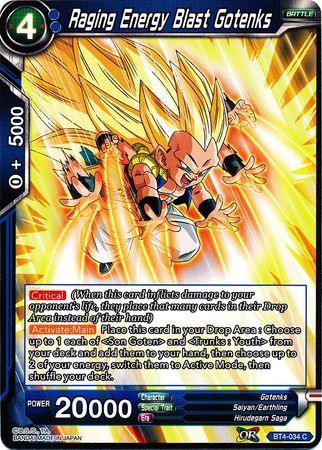 Raging Energy Blast Gotenks (BT4-034) [Colossal Warfare] - POKÉ JEUX