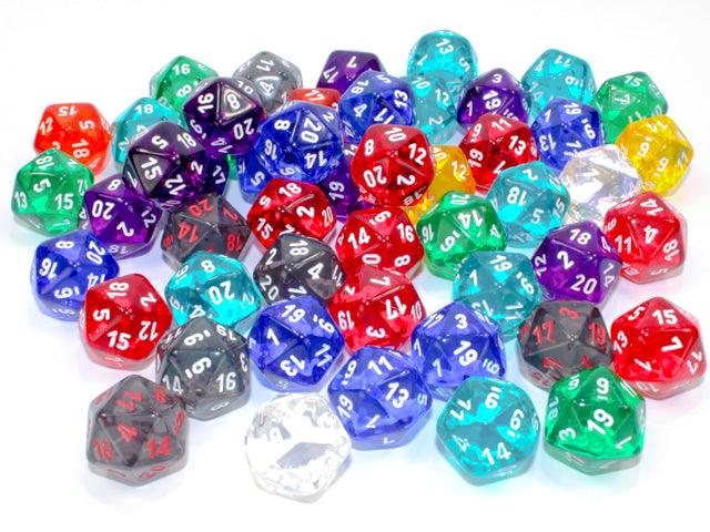 Translucent D20 Dice (Color according to stock) - POKÉ JEUX