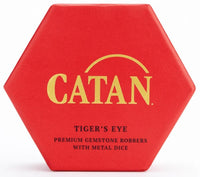 CATAN PREM ROBBER/METAL DICE SET TIGER'S EYE