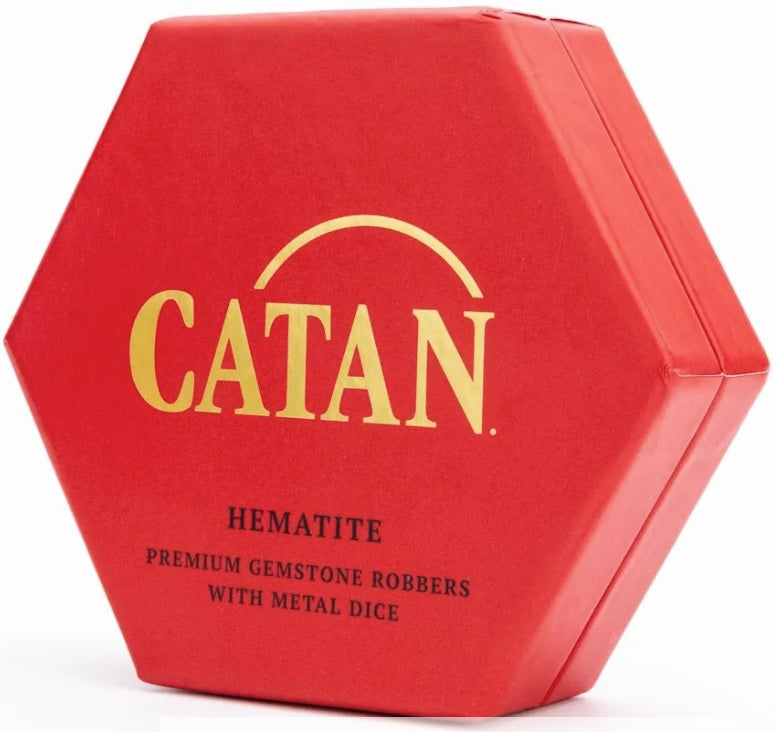 CATAN PREM ROBBER/METAL DICE SET HEMATITE