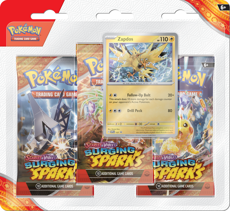 (PRE ORDER) POKEMON SV8 SURGING SPARKS 3PK BLISTER