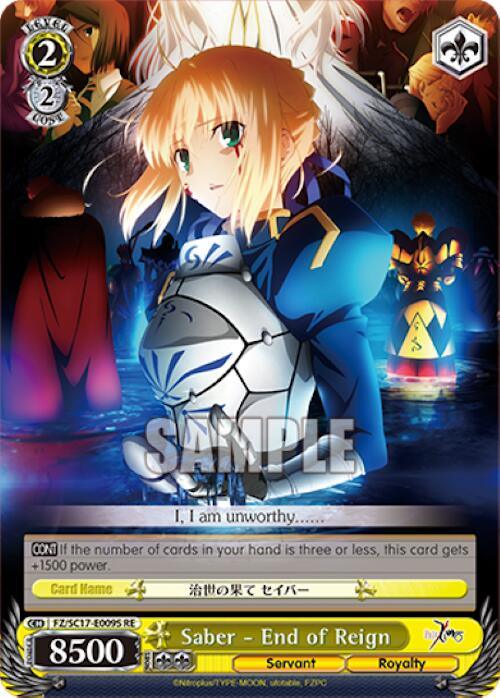 Saber - End of Reign (SR) [Fate/Zero Chronicle Set] - POKÉ JEUX