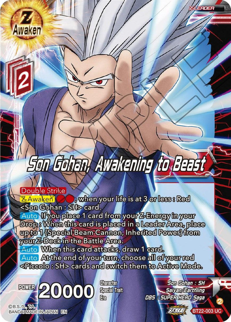 Son Gohan, Awakening to Beast (BT22-003) [Critical Blow] - POKÉ JEUX