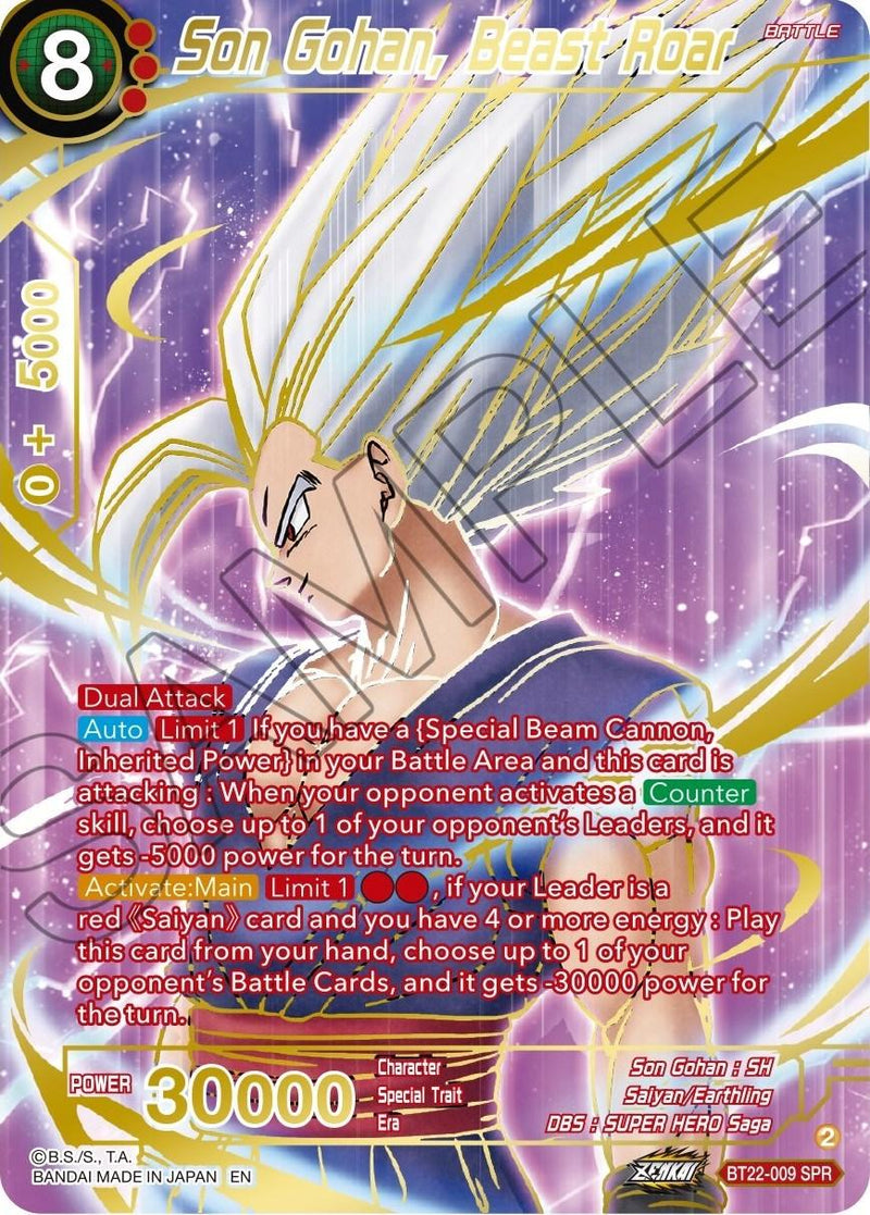 Son Gohan, Beast Roar (SPR) (BT22-009) [Critical Blow] - POKÉ JEUX