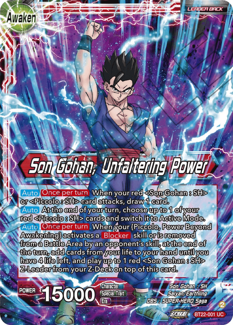 Son Gohan // Son Gohan, Unfaltering Power (BT22-001) [Critical Blow] - POKÉ JEUX