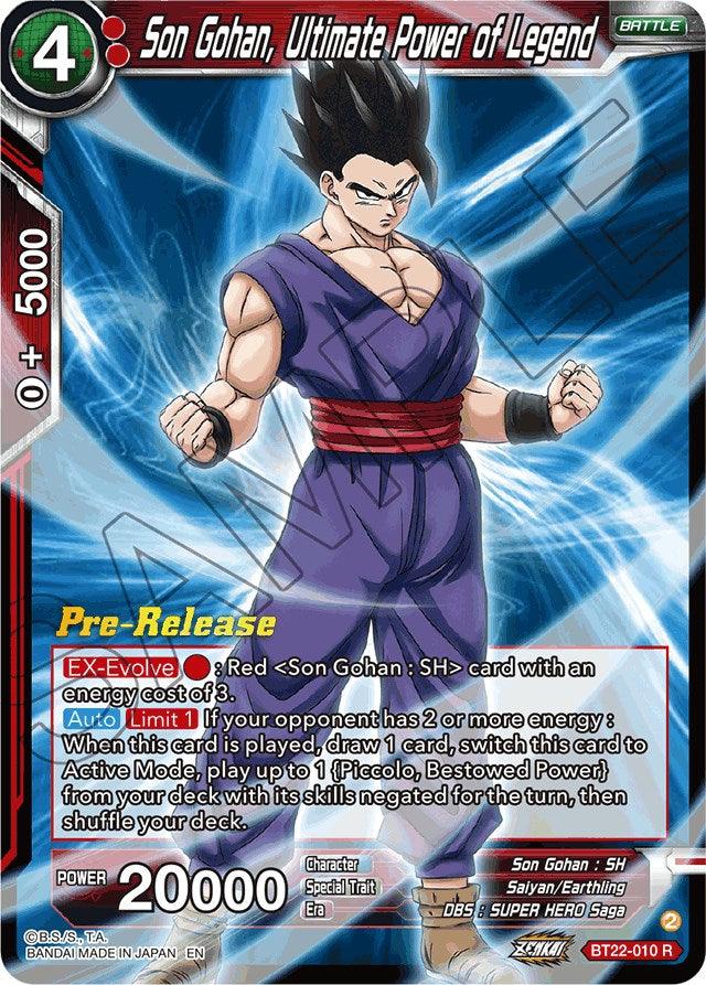 Son Gohan, Ultimate Power of Legend (BT22-010) [Critical Blow Prerelease Promos] - POKÉ JEUX