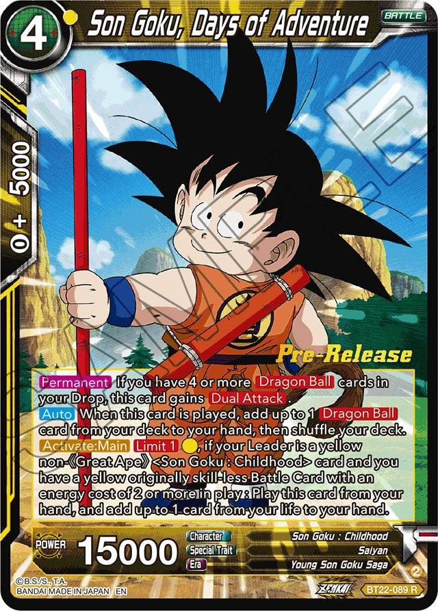 Son Goku, Days of Adventure (BT22-089) [Critical Blow Prerelease Promos] - POKÉ JEUX