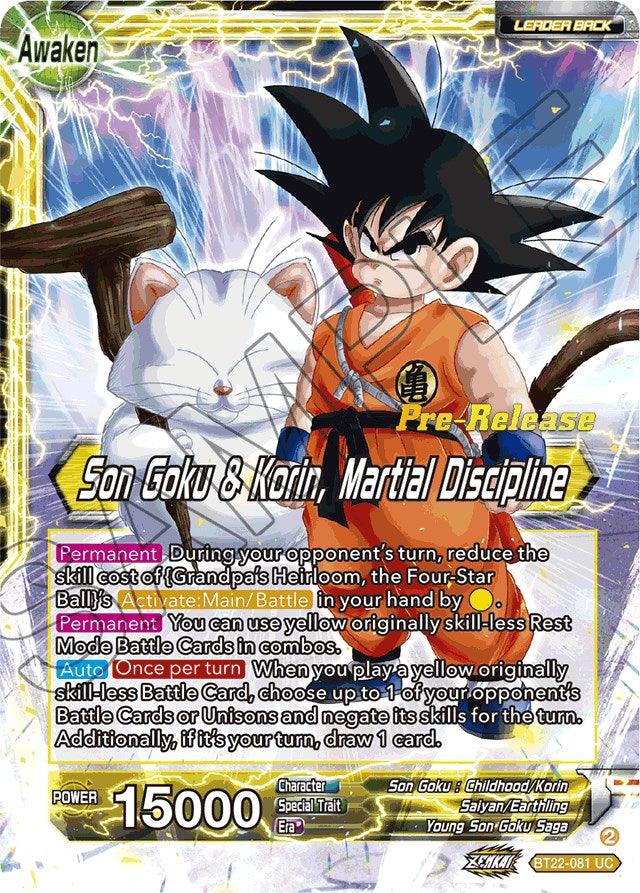 Son Goku // Son Goku & Korin, Martial Discipline (BT22-081) [Critical Blow Prerelease Promos] - POKÉ JEUX