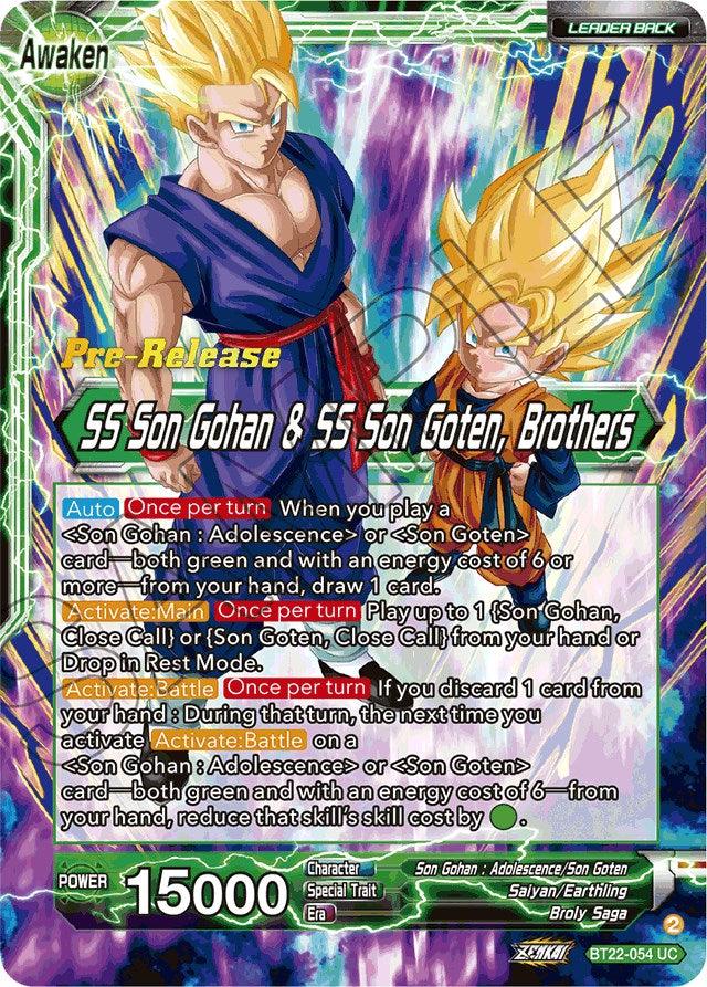 Son Goten // SS Son Gohan & SS Son Goten, Brothers (BT22-054) [Critical Blow Prerelease Promos] - POKÉ JEUX