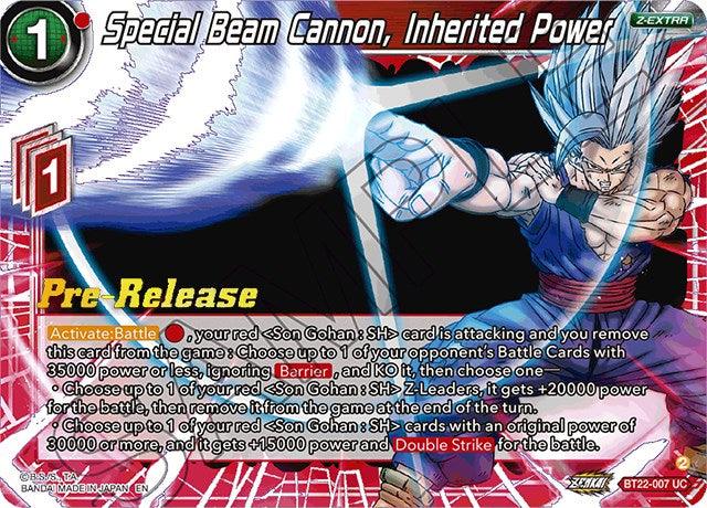 Special Beam Cannon, Inherited Power (BT22-007) [Critical Blow Prerelease Promos] - POKÉ JEUX